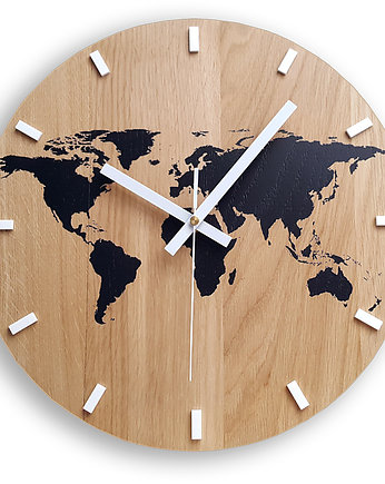 Zegar  DĄB World Mapa Świata Czarna 33,5cm, ModernClock