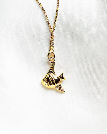 Naszyjnik z małą rybką ,złota rybka, zawieszka ryba, zodiak, Anemon Atelier