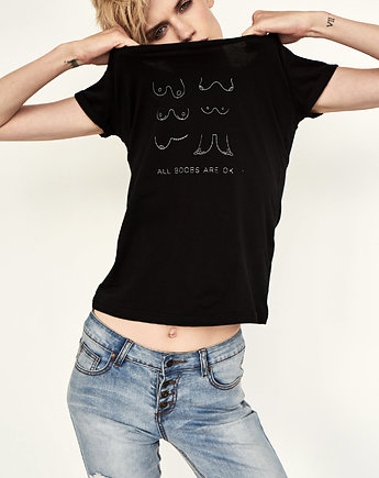 Femi-Shirt "All Boobs Are OK" Czarna, UADO