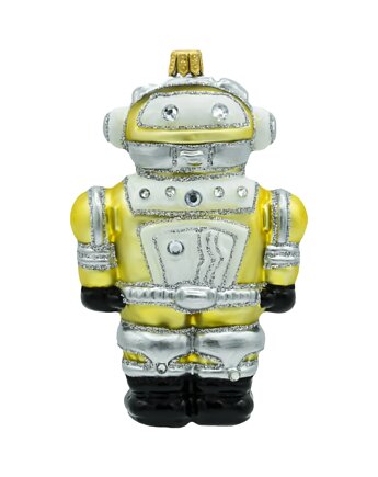 Bombka choinkowa: Robot: żółto-biały, Syn Bombkarza