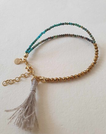 Bransoletka MINI turkus 2mm, hematyt, modesign