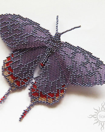 Nocny motyl I, brosza, beading, Sol
