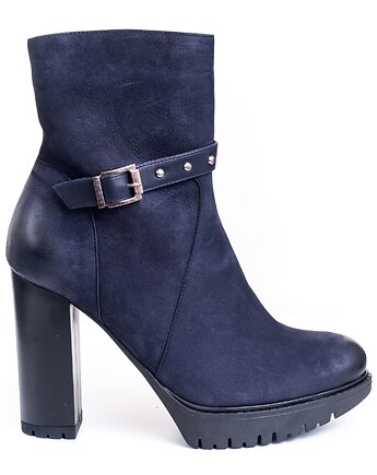 Botki skórzane wysokie - nubuk      (6156), BOSCCOLO