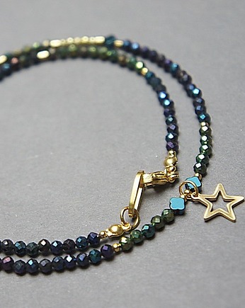Spinel navy blue  and green /choker/ Szlachetna kolekcja, KiKa pracownia