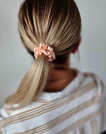 Gumka jedwabna, scrunchie, frotka peach dew MINI, Capillum
