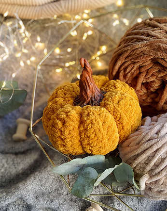 Dynia pluszowa musztardowa, Jesienna dekoracja, Dynia dekoracyjna, EcoToysByNastya