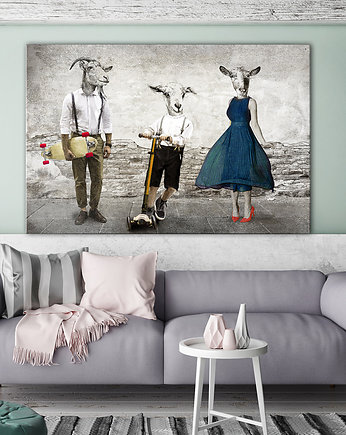 Obraz na płótnie -KOZY 120x80, LUdesign gallery