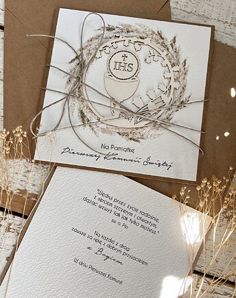 Kartka na komunię - pamiątka komunii ręcznie robiona, sorte