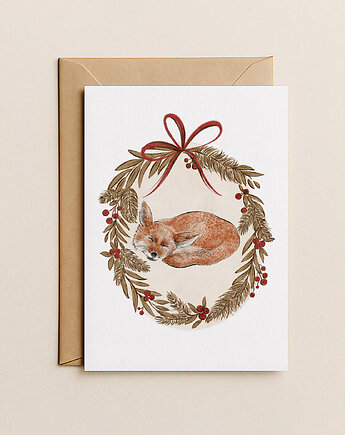 Kartka świąteczna z liskiem, Mint In Paper