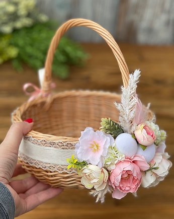Koszyk na Wielkanoc, koszyczek wielkanocny wiklinowy, Rosa