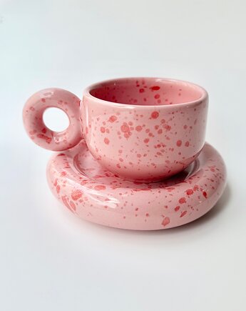 Filiżanka Pink and red /150ml/ +spodek. Z serii Good Vibes CCLTV, Handverk
