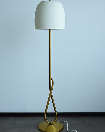 Lampa podłogowa Mid-Century Brass & Glass, lata 50., Relikt design