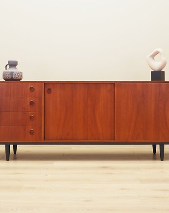 Sideboard tekowy, duński design, lata 70, produkcja: Dania, Przetwory design