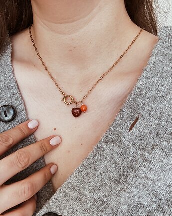 Naszyjnik łańcuszek Serce Jaspis, Chmolowska Jewellery