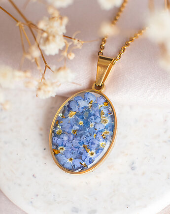 Wisiorek z niezapominajkami, nature gift