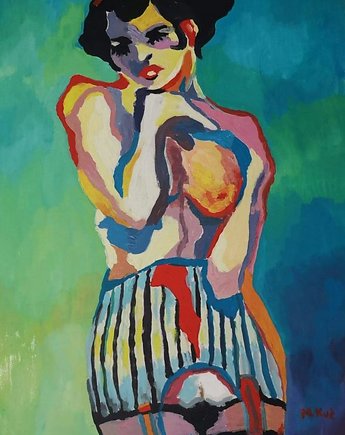 Obraz ręcznie malowany do salonu akt nagość, alice oil on canvas