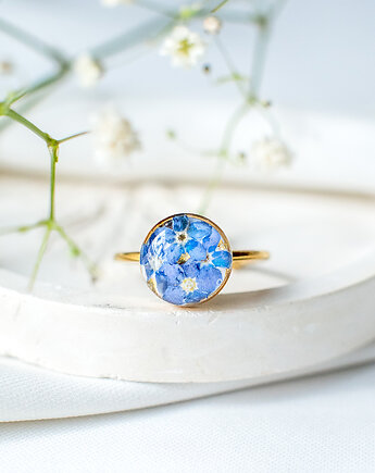 Pierścionek z niezapominajkami, nature gift