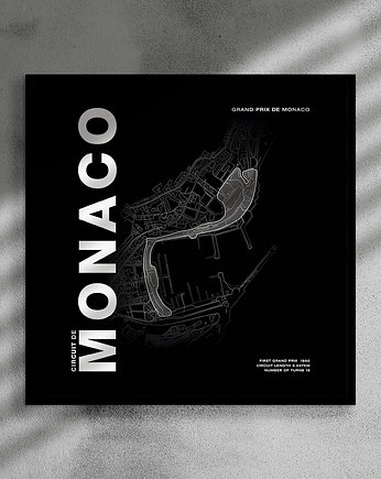 Plakat Tory wyścigowe - Monaco - 50x50 cm, Peszkowski Graphic