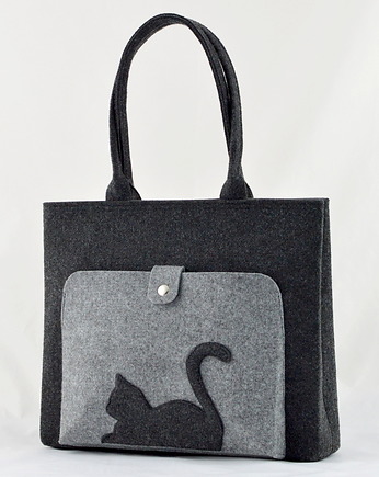 Torba na ramię Grafit z Kieszenią z Kotem, Green Sheep