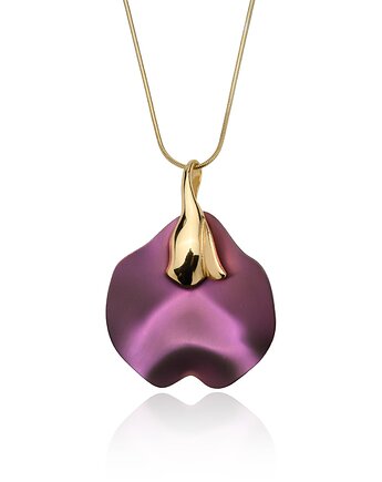 Naszyjnik z tytanem fioletowym i pozłacanym srebrem 925, Ade Art