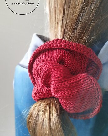 Scrunchie premium (BA)WEŁNA - bordowy, WOO(L)OVE