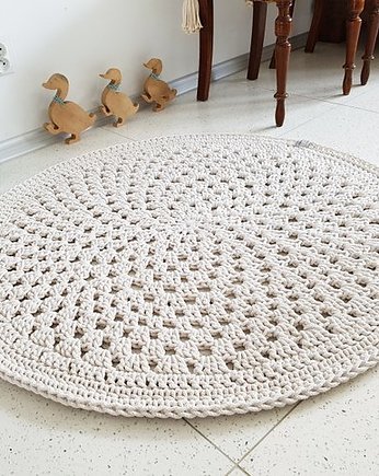 Dywan okrągły ażurowy beż - kolory, Made of Weaves