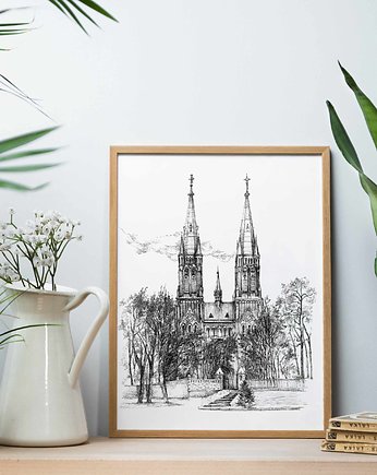 Pejzaż z kościołem, beata sketches