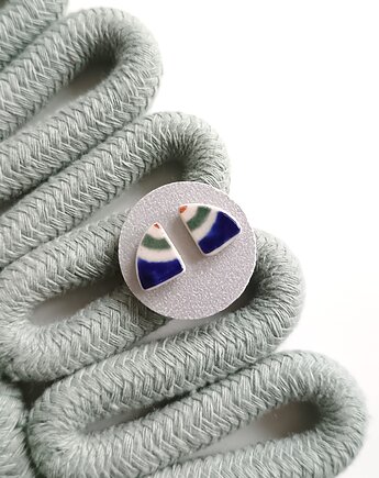 Kolczyki ceramiczne Bolesławiec, biżuteria z talerzy