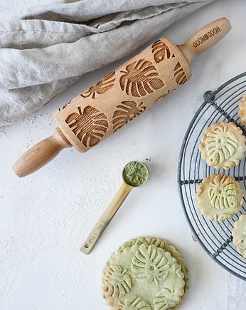 MONSTERA  - mini grawerowany wałek do ciasta, MOOD for WOOD