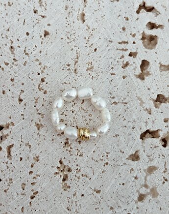 Pierścionek elastyczny Perły Naturalne, Chmolowska Jewellery