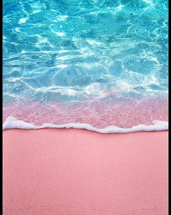 Plakat "Różowa plaża i turkusowa woda", Fotobloki and decor