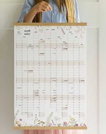 Planer szkolny 2026/2027 ścienny - Polskie Święta, Niedz. Handlowe 70x100, Follygraph