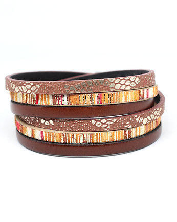 Bransoletka rzemienie Fun brązowo-pomarańczowa, Kociokwik Jewelry