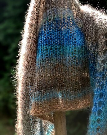Turkus w chmurach / puchata, agat handmade