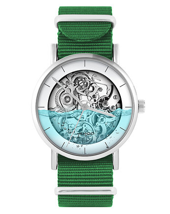 Zegarek - Steampunk wodny - zielony, nylon, yenoo