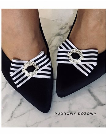 Biżuteryjne  Klipsy do butów NEW, Pudrowy Różowy