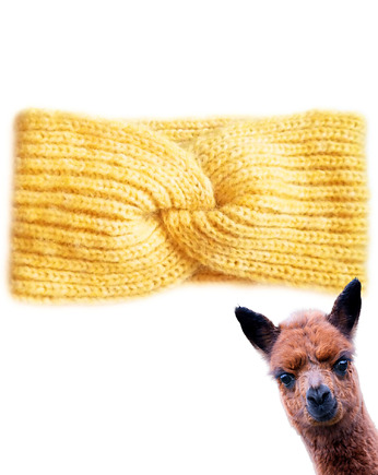 Wełniana opaska handmade z alpaki i merino, ciepła, miękka, niegryząca, THE MISS CAT