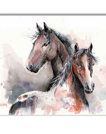 Obraz ręcznie malowany "Konie", Galeria Alma