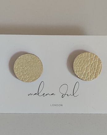GAJA kolczyki koła skóra bananowe  z fakturą, Malena Dul