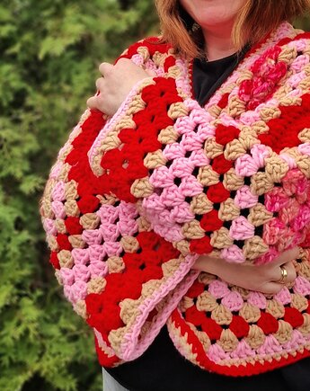 "W malinowym chruśniaku" ciepły gruby kardigan, Ciotka Matylda