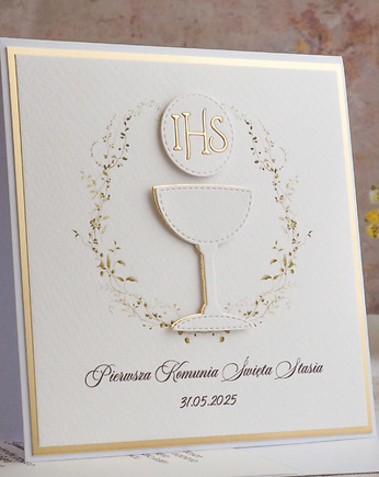 Kartka na komunię z ozdobną kopertą, 96a, Anna Art and Crafts