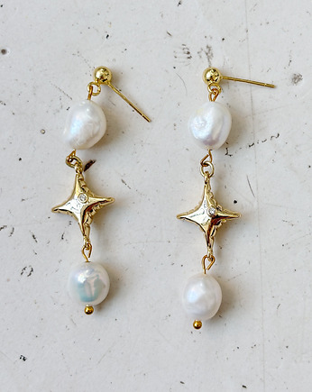 Kolczyki z Perłą gwiazdka, Chmolowska Jewellery