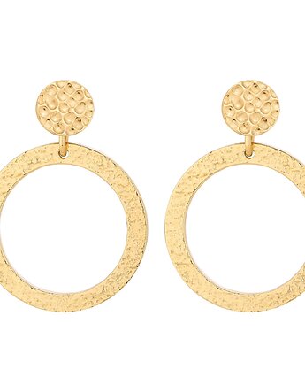 Złote kolczyki z chropowatymi kołami, SOTHO