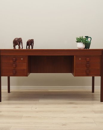 Biurko tekowe, duński design, lata 70, produkcja: Dania, Przetwory design
