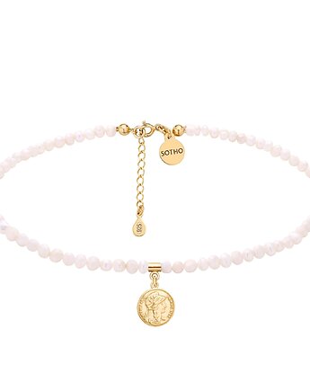 Choker z pereł naturalnych ze złotą monetą, SOTHO