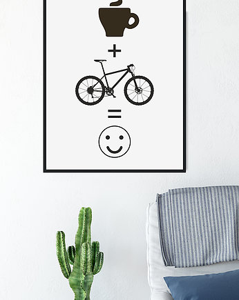 Plakat z rowerem. Rower + kawa = :-), studioixi