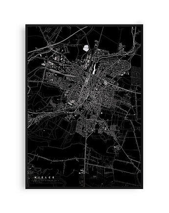 Kielce - mapa miasta  plakat z mapą Kielc, PLAKATY GEOMETRYCZNE