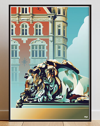 Lew śpiący - plakat z symbolem Bytomia, OKO MI SKOKO