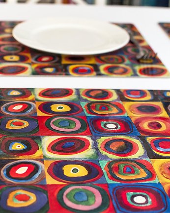 zestaw 4 podkładek, Kwadraty i koła Kandinsky, Vivalarte