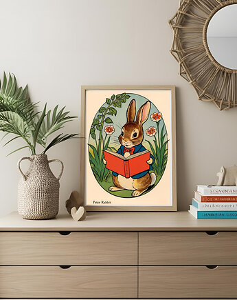 PLAKAT pokój dziecięcy Piotruś Królik ilustracja, black dot studio